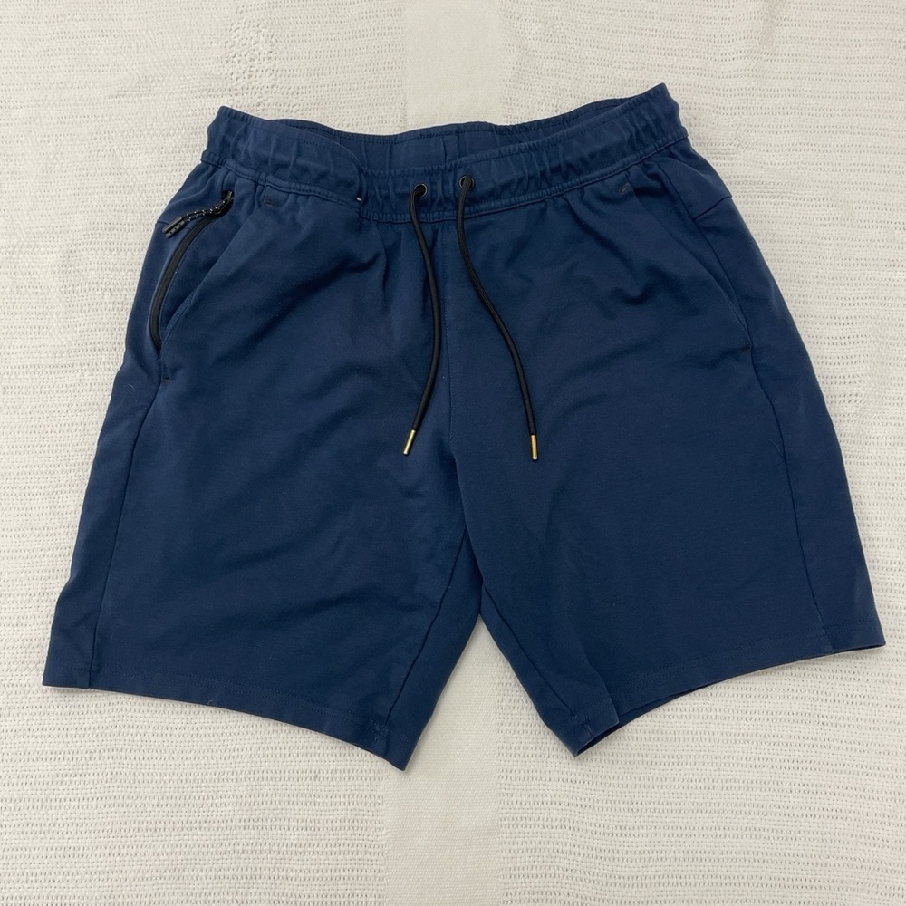 Men's Navy Blue Athletic Shorts with Drawstring. Size M